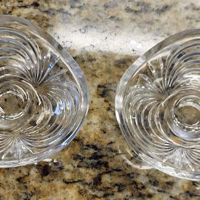 Sale Photo Thumbnail #14: vtg royal crystal Italian aurea glass candlesticks