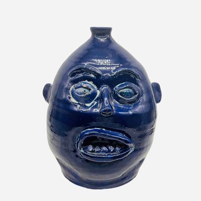 Sale Photo Thumbnail #293: Large Charlie West Rock Tooth Face Jug - 1998