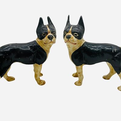 Sale Photo Thumbnail #142: Two Cast Iron Boston Terrier Door Stops