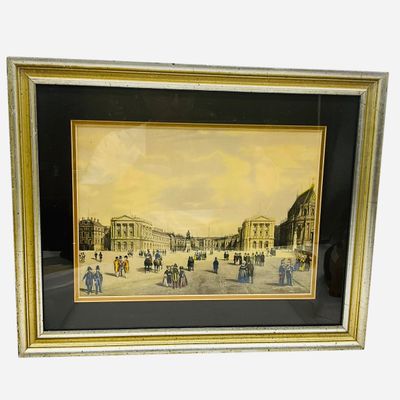 Sale Photo Thumbnail #146: Framed Hand Colored Print - Palace of Versailles