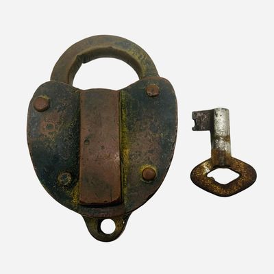 Sale Photo Thumbnail #245: Antique Brass Railroad Lock w/ Key
