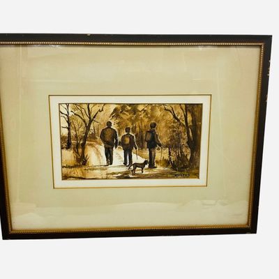 Sale Photo Thumbnail #86: Watercolor Painting Signed MATHEWS Matted And Framed