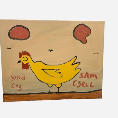 Sale Photo Thumbnail #183: Sam Ezell (NC) Folk 'Yard Dog' Painting