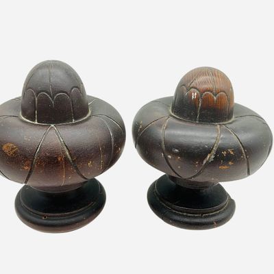 Sale Photo Thumbnail #197: Two Vintage Wooden Architectural Finials
