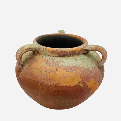 Sale Photo Thumbnail #41: Vintage 3 Handled Terracotta Pot