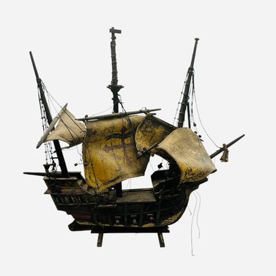 Sale Photo Thumbnail #257: Vintage Wood Model of Santa Maria
