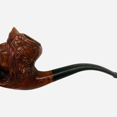 Sale Photo Thumbnail #122: Lee Pipes Carved Viking Face Smoking Pipe