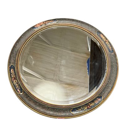 Sale Photo Thumbnail #127: Antique Round Beveled Glass Mirror