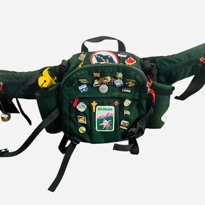 Sale Photo Thumbnail #74: Ultimate Torsopacs Vintage Waist Hiking Pack Pins Patches