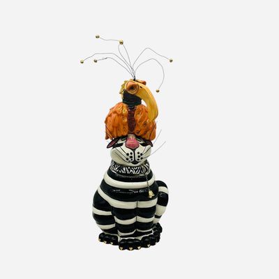 Sale Photo Thumbnail #212: SWAK Clancey Cat & Blanche Bird Candle Jar Artist Lynda Corneille