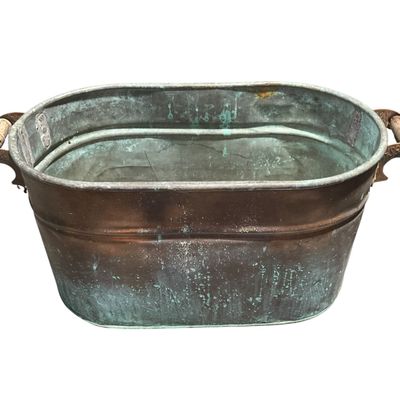 Sale Photo Thumbnail #128: HSB & Co. Antique Copper Wash Tub