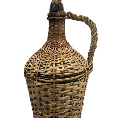 Sale Photo Thumbnail #165: Vintage French Wicker Wrapped Glass Demijohn Bottle
