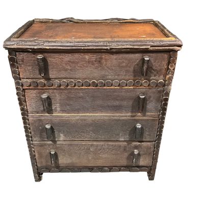 Sale Photo Thumbnail #151: Antique Tramp Art American Folk Art Handmade Adirondack Chest