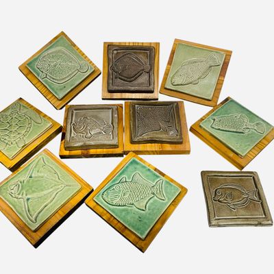 Sale Photo Thumbnail #150: Ten Coelacanth Sea Life Art Tiles