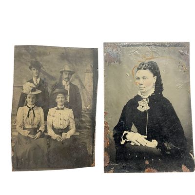 Sale Photo Thumbnail #58: Pair Tin Type Photos