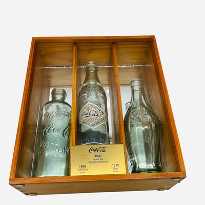 Sale Photo Thumbnail #157: Coca Cola Three Bottle Replica Display