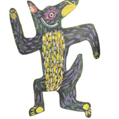 Sale Photo Thumbnail #244: Cayman K Funky Animal Folk Art Cut Out Painting