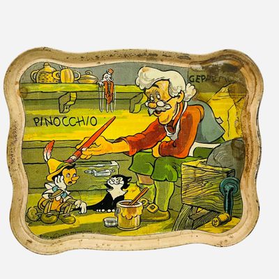 Sale Photo Thumbnail #102: 1939 Pinocchio Tin Litho Tray