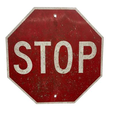 Sale Photo Thumbnail #268: Vintage 18 Inch Thick Aluminum Stop Sign