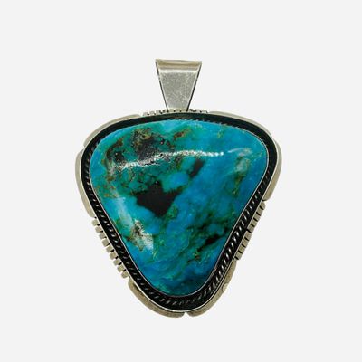 Sale Photo Thumbnail #88: Exquisite Native American Sterling Turquoise Pendant