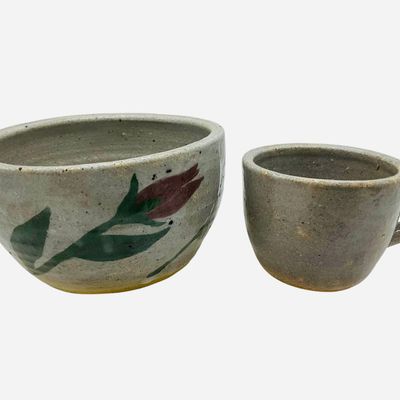 Sale Photo Thumbnail #30: Anita Meaders Pottery Bowl & Coffee Mug Arie Inspired