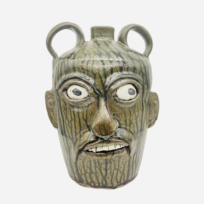 Sale Photo Thumbnail #202: Huge 3 Gallon Chester Hewell Runny Nose Glaze Face Jug