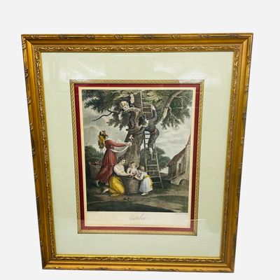 Sale Photo Thumbnail #208: Framed Francesco Bartolozzi Engraving "October"