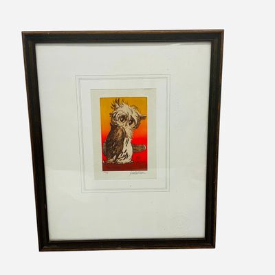 Sale Photo Thumbnail #84: Original Etching Titled "The Lesson" by Swiss-American artist William A. Kolliker