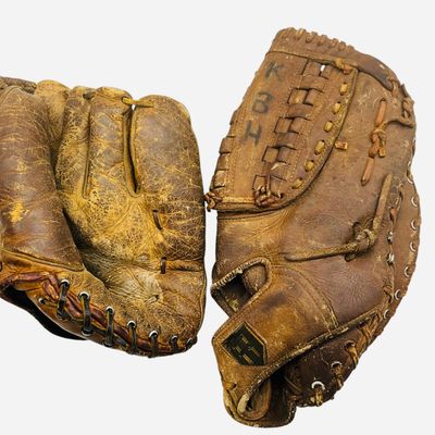 Sale Photo Thumbnail #251: Pair Vintage Baseball Gloves Wilson / Regent
