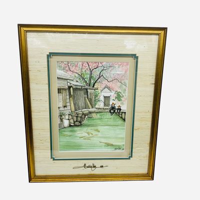 Sale Photo Thumbnail #83: P. Buckley Moss, Fishing Print, Signed Numbered 100/1000 Framed