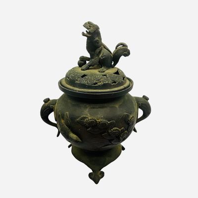 Sale Photo Thumbnail #248: Chinese Bronze Foo Dog Censer