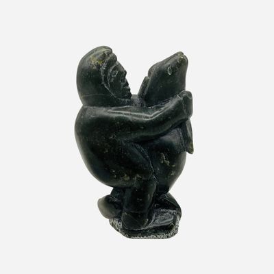 Sale Photo Thumbnail #81: Mid Century Canadian Inuit Soapstone Sculpture Eskimo Art Esquimau