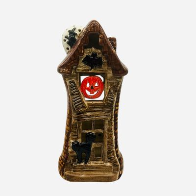 Sale Photo Thumbnail #210: Halloween Haunted House Luminary Yozie Mold Black Witch 15 Inches
