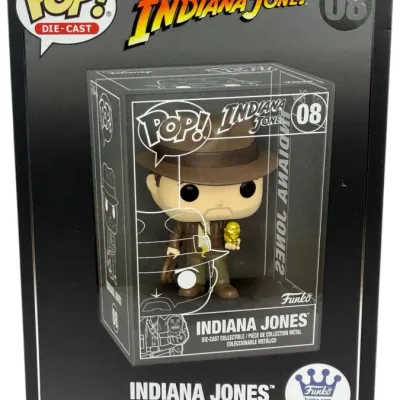 Sale Photo Thumbnail #70: Funko Pop! Die-Cast Indiana Jones #08 vinyl figure in original packaging, featuring a Funko Shop exclusive label.