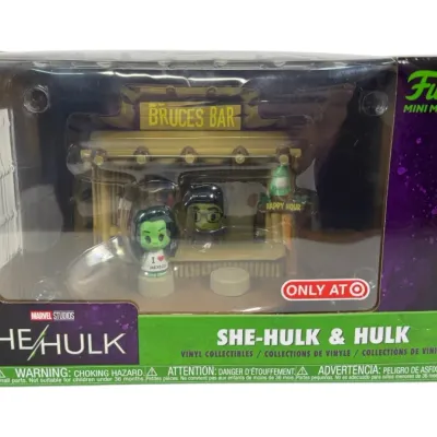 Sale Photo Thumbnail #76: Funko Mini Moments Marvel Studios She-Hulk & Hulk vinyl collectibles set, unopened in original window box packaging.