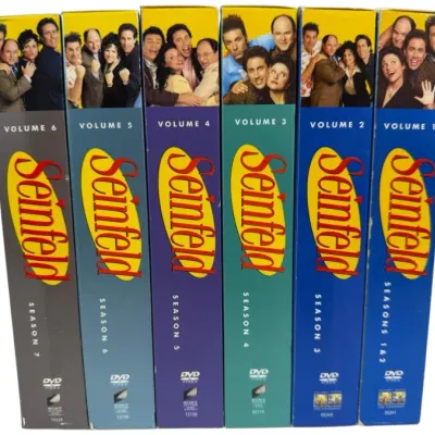 Sale Photo Thumbnail #166: Complete set of Seinfeld TV series DVD box sets, Volumes 1 through 6, featuring Seasons 1 to 7.
