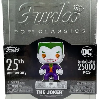 Sale Photo Thumbnail #89: Funko Pop! Classics 25th Anniversary edition The Joker vinyl figure, sealed in its original commemorative tin case.