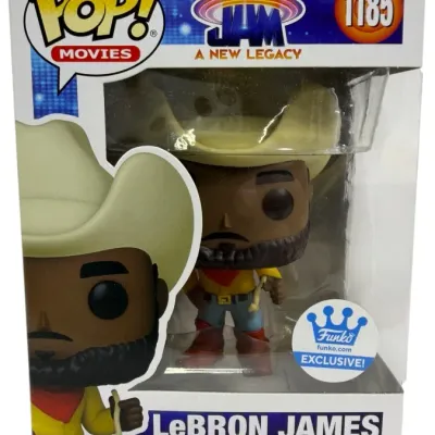 Sale Photo Thumbnail #71: Funko Pop! Movies LeBron James #1185 vinyl figure from Space Jam: A New Legacy, featuring a Funko Exclusive sticker.