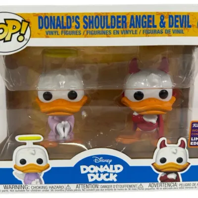 Sale Photo Thumbnail #67: Funko Pop! Disney Donald Duck 2-pack featuring Donald's Shoulder Angel and Devil, 2022 Wondrous Convention Limited Edition, in original unopened box.