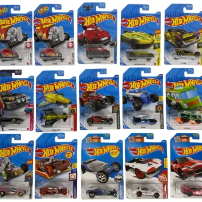Sale Photo Thumbnail #171: Collection of fifteen modern Hot Wheels die-cast toy vehicles, unopened in their original blister pack cards.