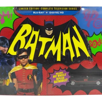 Sale Photo Thumbnail #186: Sealed Batman: The Complete Television Series Limited Edition Blu-ray box set featuring Adam West and Burt Ward, including a Hot Wheels replica Batmobile.