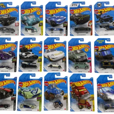 Sale Photo Thumbnail #169: Collection of fifteen modern Hot Wheels die-cast toy cars, unopened in their original blister pack packaging.