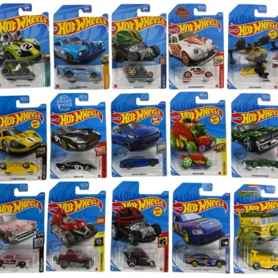 Sale Photo Thumbnail #168: Collection of fifteen modern Hot Wheels die-cast toy cars, all sealed in their original blister card packaging.
