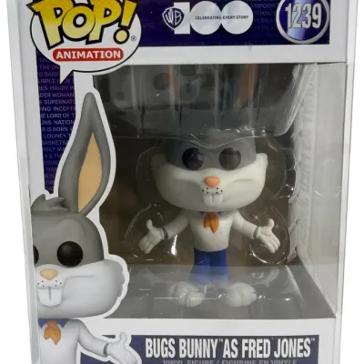 Sale Photo Thumbnail #85: Funko Pop! Animation WB 100 Bugs Bunny as Fred Jones vinyl figure #1239, new in box with a protective clear case.