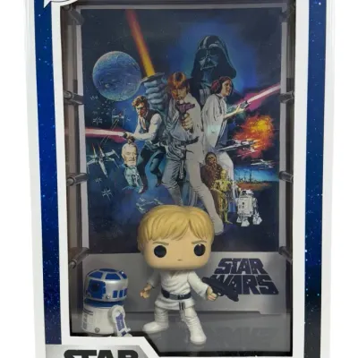 Sale Photo Thumbnail #53: Funko Pop! Movie Posters Star Wars Luke Skywalker with R2-D2 vinyl figure set #02, enclosed in original protective display packaging.