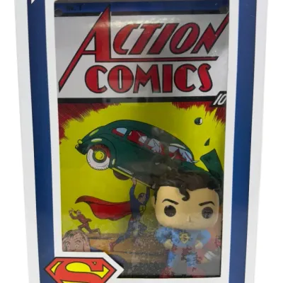 Sale Photo Thumbnail #101: Funko Pop! Comic Covers Superman #01 vinyl figure featuring the iconic Action Comics #1 cover, in original packaging.