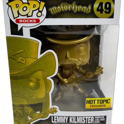Sale Photo Thumbnail #201: Funko Pop! Rocks Motörhead Lemmy Kilmister vinyl figure #49, Rainbow Bar & Grill Statue Edition, new in original Hot Topic exclusive box.