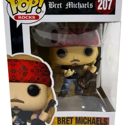Sale Photo Thumbnail #205: Funko Pop! Rocks Bret Michaels vinyl figure, #207, in original box packaging.