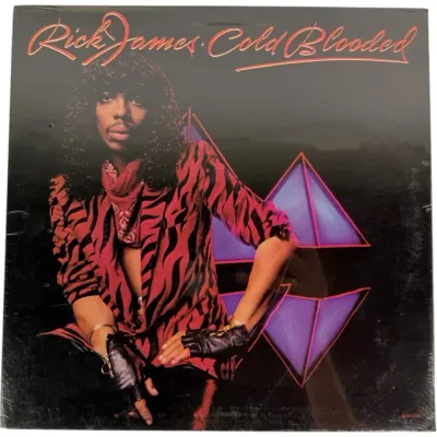 Sale Photo Thumbnail #136: Vinyl record album cover for Rick James' "Cold Blooded," released in 1983 on Gordy Records.