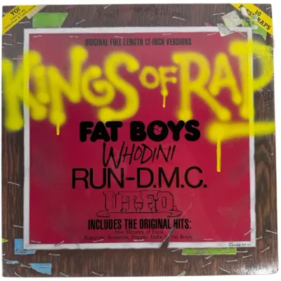 Sale Photo Thumbnail #146: Sealed 'Kings of Rap' vinyl compilation LP album on Quality Records, circa 1985, featuring tracks by Fat Boys, Whodini, Run-D.M.C., and U.T.F.O.